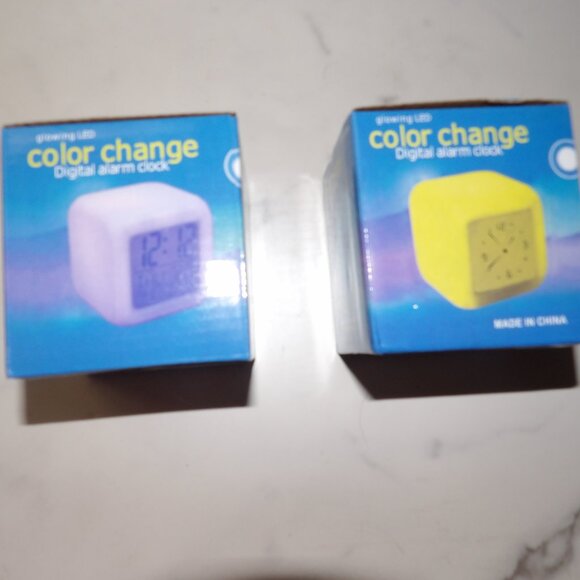 NEW Small Square Clocks with Changing Colors - You pick two - Picture 1 of 3